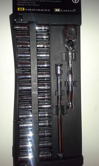 Combination Metric & Imperial socket set with ratchet wrench. Got this at Wal-mart, actually.